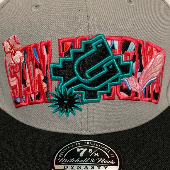 Mitchell & Ness San Antonio Spurs HWC Fitted Hat/Cap-Size 7 5/8 NWT - Picture 6 of 13